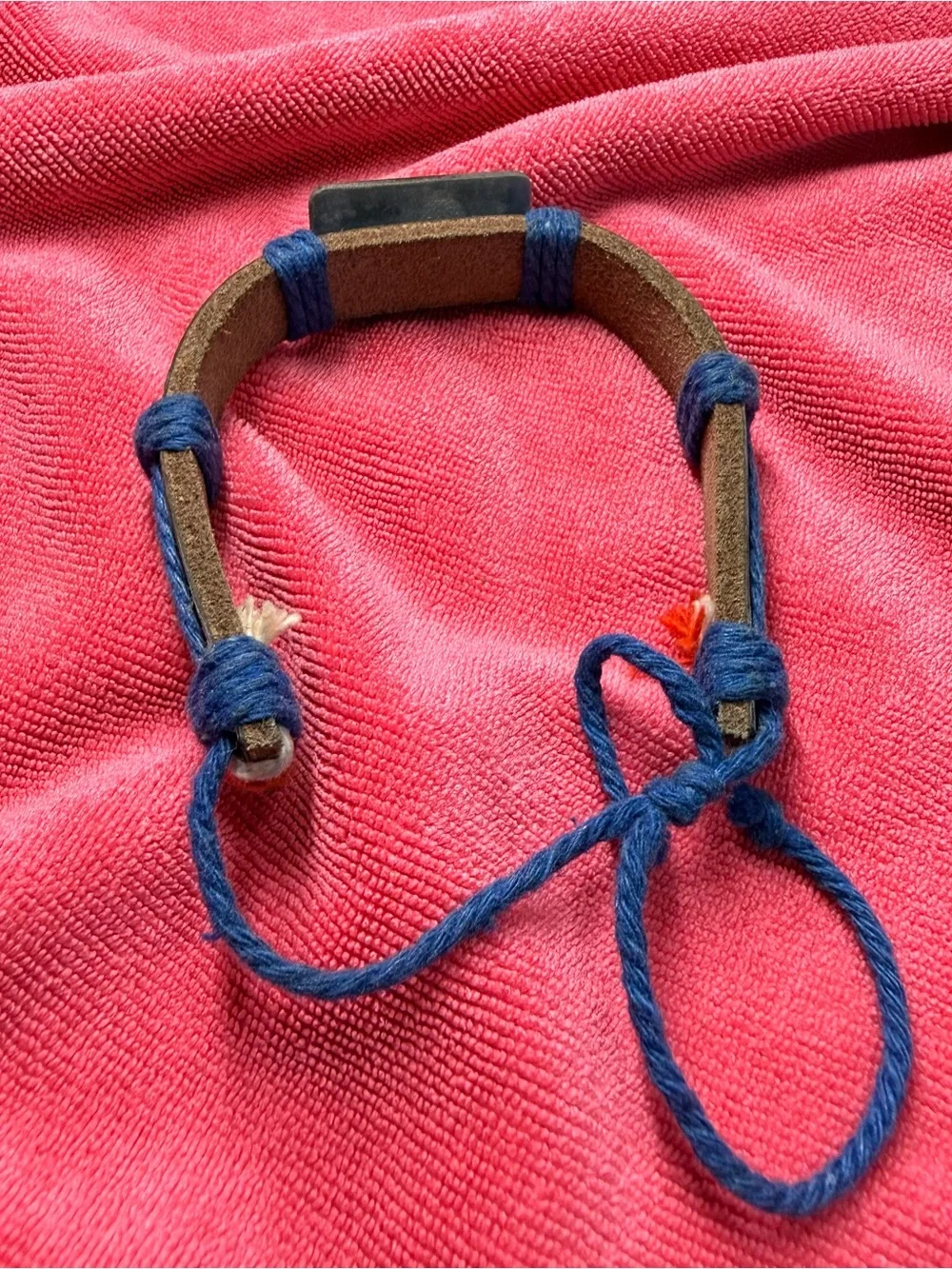 Puerto Rico Leather and Cord Bracelet with Puerto Rico Flag
